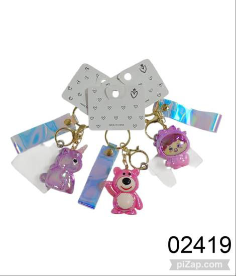 Imagen de LLAVERO TORNAZOLADO GATITOS/NENITAS/UNICORNIOS/OSITO  11.25